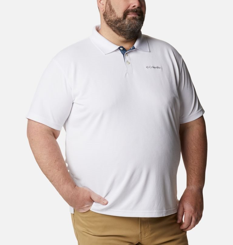 Men's Columbia Utilizer Polo Shirts White | Plus Size CA-G05L4